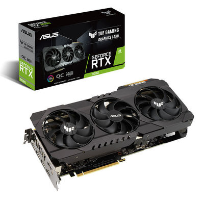Κάρτα γραφικών RTX 3090 ΤΥΧΕΡΌ ΠΑΙΧΝΊΔΙ 1740 1770MHz Cyberpunk τυχερού παιχνιδιού DDR6X TUF της OC 24G