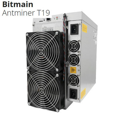 Ανθρακωρύχος μηχανών Antminer T19 88t BTC Asic Bitmain blockchain για τη δύναμη SHA256 Algorythm μεταλλείας bitcoin 3344W